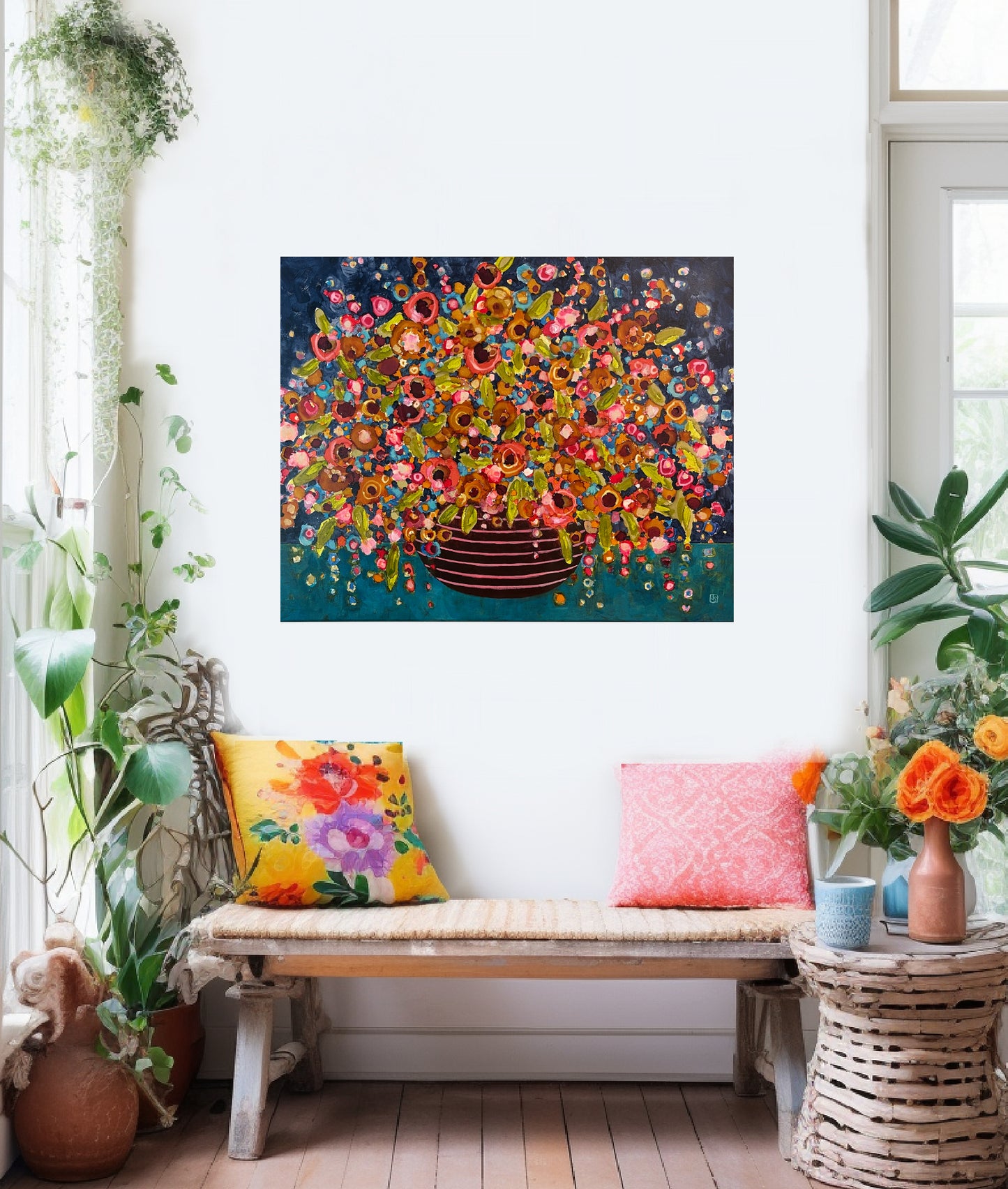 Color Explosion Floral Painting